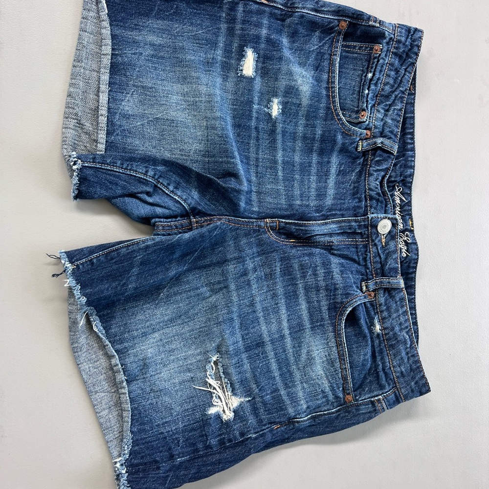 American Eagle Outfitters Distressed Blue Jean Shorts